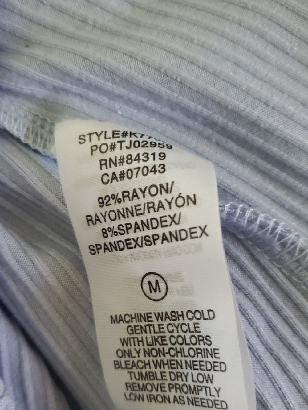 NWT Cyrus Light Blue Ribbed Short Sleeve Crewneck Tee- M - Picture 4 of 4